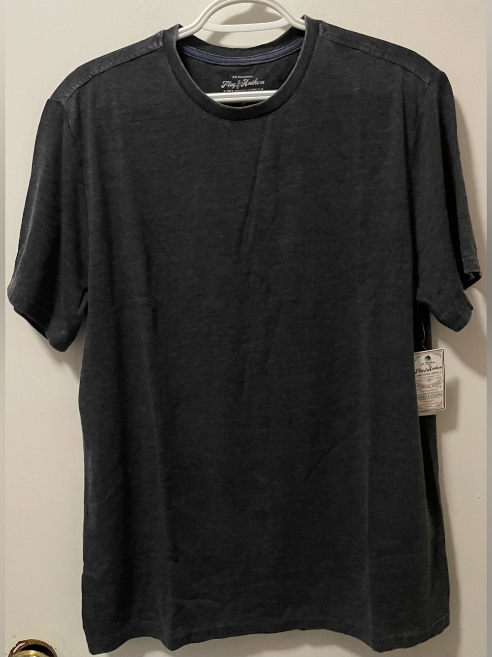Flag & Anthem Men's Crew Neck Short Sleeve T-Shirt Top Charcoal Size Medium M